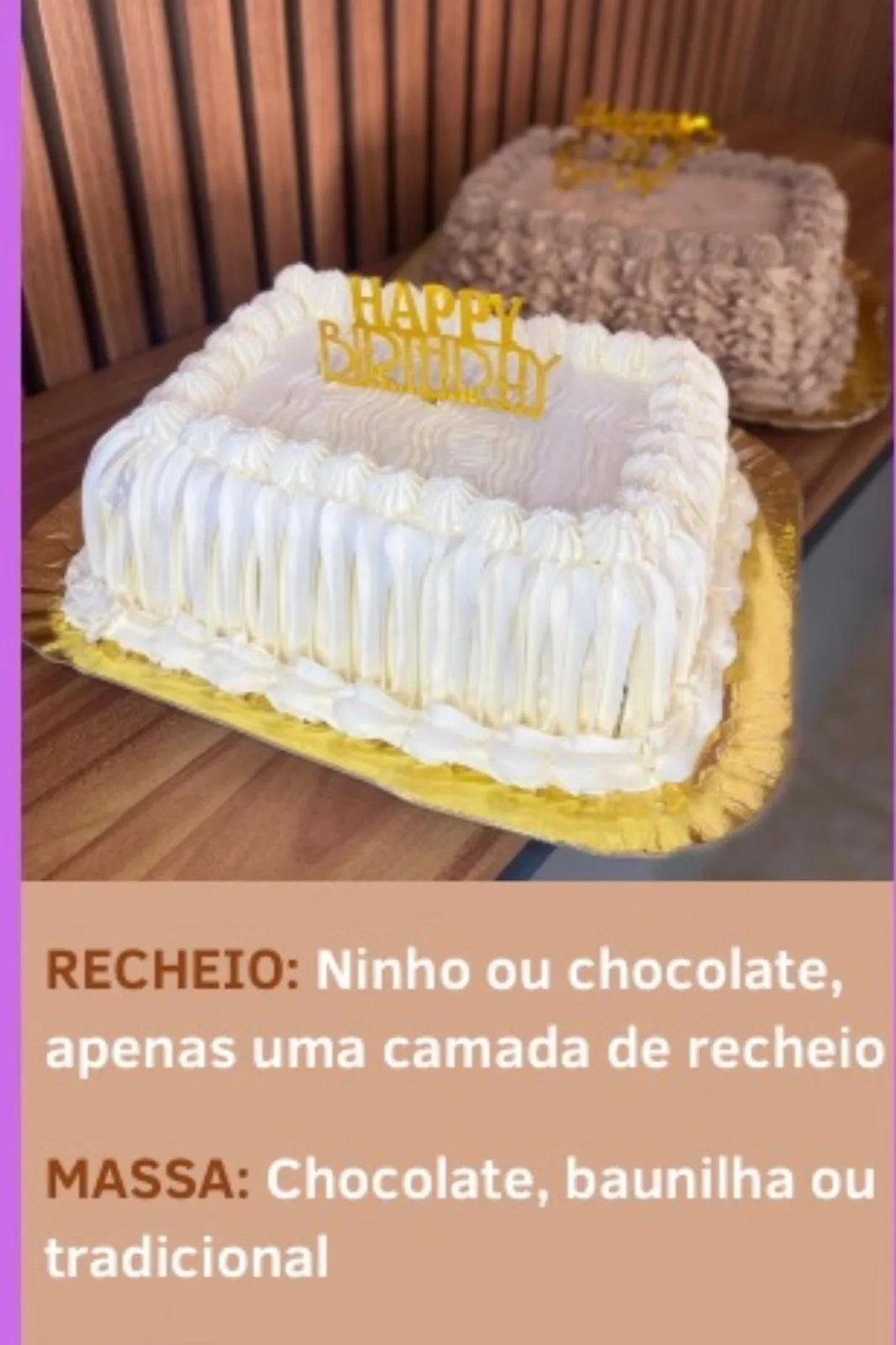 Bolo confeitado Tradicional